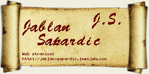 Jablan Sapardić vizit kartica
